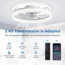Ceiling Fans with Lights and Remote, 20" Modern Low Profile Ceiling Fan with Light, Stepless Color Temperature Change and 6 Speeds, Flush Mount Ceiling Fans for Bedroom, Kids Room.（White）