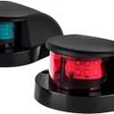 LED Boat Navigation Light Red and Green LED Marine Navigation Light Boat Bow Light for Pontoon and Small Boat (Black New Version)