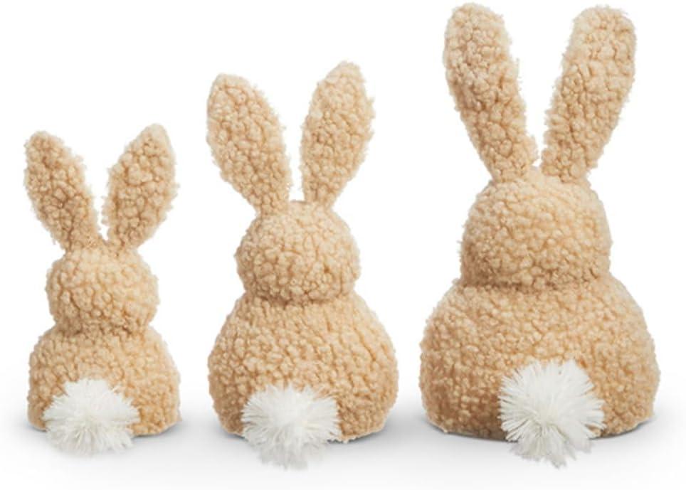 Raz Imports 2024 Natural Appeal 10" Sherpa Bunnies, Set of 3