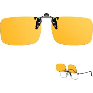 TJUTR Clip On Blue Light Blocking Glasses, Computer TV Gaming Glasses for Women Men, Improve Sleep & Reduce Eyestrain