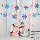 2 x Happy Birthday Decorations Jellyfish Flowers Party Banner Under the Sea Ocean Party Decor for Wedding Bridal Baby Shower Bday Party Supplies Favors