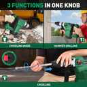 WORKBLESS 1-1/ 2 Inch SDS-MAX Heavy and Duty Rotary Hammer Drill: 13 Amp Corded Hammers Drill - Hammers Drill for Concrete Demolition Chipping, 3 Functions, 6 Speeds, Safety Clutch, 2 Chisel