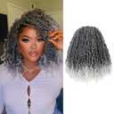 Toyotress Yanky Twist Crochet Hair - 14 Inch 8 Packs (30 Strands/Pcs) Fluffy Spring Mini Twist Short Bob Passion Twist, Ombre Gray Pre-Looped Crochet Braids Braiding Hair (14 Inch, T-Gray-8P)