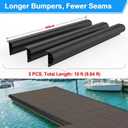 FUQUN P-Profile Dock Bumpers, 3-Pack 10FT Heavy-Wall EPDM Rubber Docking Fender for Straight & Side Protection, Wider & Thicker Dock Edging Bumper with 304 Stainless Steel Screws & Drill Bit, Black