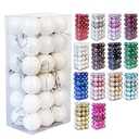 Christmas Ball Shatterproof Christmas Tree Decoration Ball Christmas Ball Decoration Holiday Wedding Party Decoration Ball 1.6" (4cm) 36-Piece Set (White Christmas Ball)