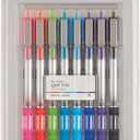 TUL Retractable Gel Pens, Needle Point, 0.5 mm, Gray Barrel, Assorted Bright Ink Colors, Pack Of 8