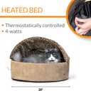 K&H Pet Products Thermo-Kitty Bed Deluxe Heated Cat Bed for Large Kitties - Indoor Heated Pet Bed for Dogs & Cats, Covered Cave Pet Tent, Machine Washable, Safety Listed - Large 20in Tan/Leopard