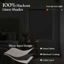 100% Blackout Roller Shades for Windows Cordless Linen Fabric Roller Blinds Thermal Insulated Fabric UV Protection Shades for Home Office Bedroom Door Bathroom Window Free-Stop System 31" W x 72" H