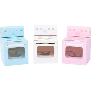 Bun in the Oven Cupcake Boxes for Baby Shower Favor, Boy Girl Gender Reveal Party (12 pcs, Blue)