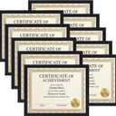 MEBRUDY 8.5 x 11 Picture Frame Set of 10, 8.5 by 11 Photo Frames Used for Certificate, Diploma, Document, Degree, Award, Wall Hanging or Tabletop Display, Black