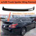 MUTUSAISI Rear Trunk Lip Spoiler OEM Factory Style Wing Compatible with Nissan Altima S/SL/SV/Advance 2013 2014 2015 Accessories (with LED Light)