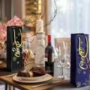 Zonon 40 Pcs Wine Gift Bags for Bottles with Rope Handle and Cheers Lettering Black Blue Paper Favor Bag Wine Bottles Gold Foil Print Bags for Wedding Engagement Holidays