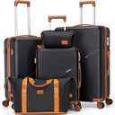 Cosbarn Luggage Sets 5 Piece Suitcases with Wheels, Suitcase Set ABS Hard Case Luggage with TSA Lock Spinner Wheels Durable Travel Luggage (5-Piece Set(20"/24"/28"))
