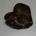 Highlight Dark Brown Mix Honey Blonde Long Layered Wavy Wigs with Bangs for Black White Women Synthetic Highlight Brown Layered with Curtain Bangs Wig Body Wave Shaggy Hair for Daily Use 24Inch