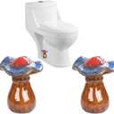 Mushroom Toilet Bolt Caps Porcelain Toilet Bolt Covers Decorative,Fun Toilet Screw Cover Caps,2Pcs Ceramic Mushroom Toilet Screw Caps,Toilet Bowl Bolt Covers for Bathroom Decor,Easy to install (D1)