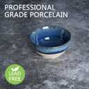Bosmarlin Small Ceramic Dessert Bowls, 16 Oz, Set of 6, Dishwasher and Microwave Safe, For Cereal, Ice Cream, Soup, Salad, Rice (Deep blue, 16 Oz)