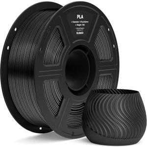 ELEGOO PLA Filament 1.75mm Black 1KG, 3D Printer Filament Dimensional Accuracy +/- 0.02mm, 1kg Spool(2.2lbs) Fit Most FDM 3D Printers
