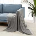 Amazon Basics Cozy Room Dcor Throw Blanket, Lightweight, Recycled Polyester, Dark Gray and Light Gray Herringbone, 50"x 60"