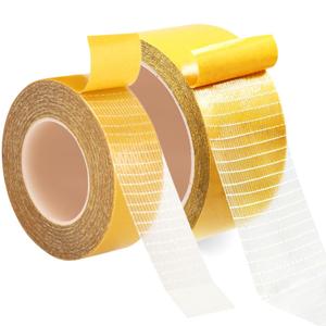 Hem Tape No Sew No Iron - 1inch+2inch x 39FT Double Sided Tape Heavy Duty, Ultra Strong Multifunctional Mounting Tape, 2 Sided Tape for Curtains, Rugs, Fabric, Pants, Craft - Long-Term Hold