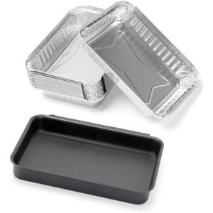 QuliMetal 93305 Catch Pan with 20 Pack 6415 Drip Pans for Weber Genesis II 3 Burners & Spirit 2/3 Burners, Genesis Silver/Gold/Platinum,1000-5500, Summit Grills, Disposable Aluminum Foil Grease Trays