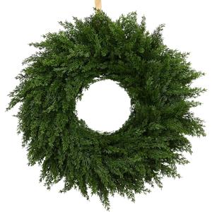24 Inch Norfolk Pine Christmas Wreath  Artificial Greenery Wreath for Front Door, Wall, Window, Mantel, or Outdoor Holiday Decor (1, 24")