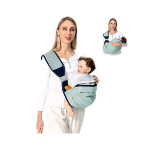 Baby Sling Carrier, Baby Carrier Newborn to Toddler(7-45lbs), Toddler Carrier with Safety Buckle, One Shoulder Adjustable Shoulder Strap, One Size Fits All, Green