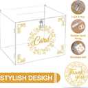 Ywlake Acrylic Wedding Card Box with Lock and Slot, Money Cash Gift Box Holder, Clear Wedding Post Box Letter Envelope Boxes for Reception Anniversary Birthday Party Baby Shower (Transparent)