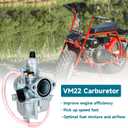 FVRITO Performance VM22 26mm Carburetor Carb for Predator 212cc 196cc Coleman CT200U BT200X Mini Bike KT196 Go Kart GX160 GX200 6.5hp Clone Engine with 38mm Air Filter Intake Manifold Stage 1 Kit Red