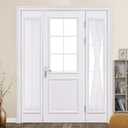 MIULEE 2 Panels Sidelight Curtains for French Door Sheer Light Filtering Window Treatment for Narrow Door 25 x 72 Inches with Tieback - 2 Panels, White
