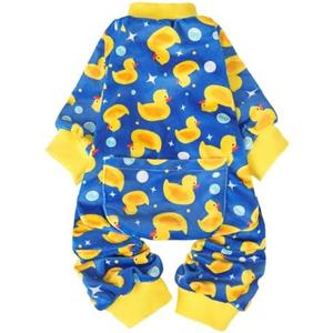 PUPTECK Soft Fleece Dog Pajamas for Small Medium Dogs, Dog Onesie Puppy Sweaters Clothes Jumpsuit Pjs, Cute Jammies Cat Coat Pet Costume Apparel, M