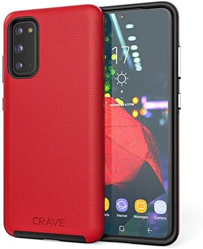 Crave for Samsung Galaxy S20 Case, Shockproof Protection Dual Layer Case for Samsung Galaxy S20 5G (6.2 inch) - Red