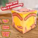 Extra Large Squishy Squeeze Cheese Block, Gag Gifts Funny Adult, 4.25 Inch Giant Stress Ball, Fidget Sensory Toy for Kids, 4.5 inch cube