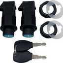 Universal RS Lock Set Fit for Harley Honda Yamaha Kawasaki Suzuki and so on RS Motorcycle Hard Saddlebags Black with 2 Keys