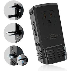 Universal Power Converter 2000W Travel Voltage Converter 220V to 110V Transformer 8A Max for Hair Dryer Worldwide Plug for US to European UK AU Over 150 Countries