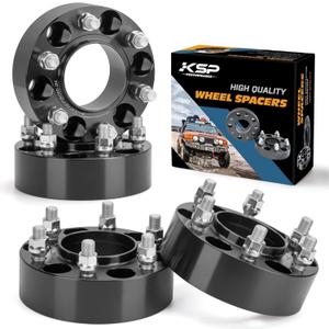 KSP 2inch Wheel Spacers for F150 Expedition Navigator 2015-2025, 6x135 Spacers with Hub Lip Compatible With Lincoln, 50.8mm Forged Spacer with M14x1.5 Stud 87.1mm Center Bore for 6 lug Truck Rim (Black)
