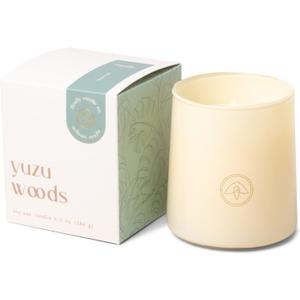 Paddywax Scented Candles Firefly Flourish Collection Fragrant Soy Wax Candle in Opaque Glass, 6.5-Ounce, Yuzu Woods