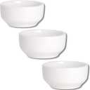 Needzo White Ceramic Dipping Bowls, Small Condiment and Soy Sauce Serving Dishes and Charcuterie Cups, Basic Kitchen Accessories and Essentials, Set of 3, 2.75 Inches Diameter
