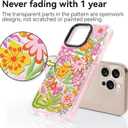 Rosarnnah for iPhone 16 Pro Max Case Cute - Durable Shockproof 6.6 ft Drop Impact Phone Case - Funny Passion Flower Design (6.9") Glitter Pink