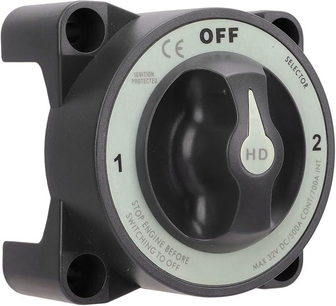 Battery Disconnect Switch 500A 3 Position RV Boat Power Cut Switch, IP66 Ignition Power Cut Master Switch Battery Selector Switch for RV Boat