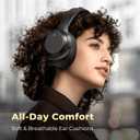 Active Noise Cancelling Headphones, Upgraded Wireless Bluetooth Headphones Over Ear with ENC Mic, HiFi Stereo Deep Bass, Noise Canceling Headphones Lightweight, BT 5.4, for Travel/Office/Home, Black