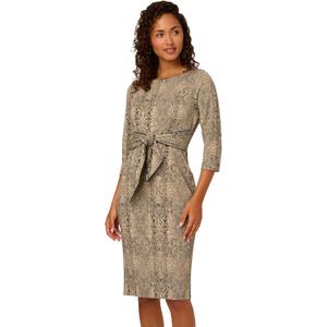 Adrianna Papell Animal Print Tie Dress (M)