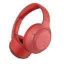 Riwbox Hybrid Active Noise Cancelling Headphones, Wireless Over Ear Bluetooth Headset, 60H Playtime, High-Fidelity, Foldable, Comfort&Immersion for Work/Commuting (Red)
