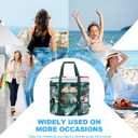 KABAQOO Mesh Beach Bag, Extra Large Beach Bags with 9 Pockets & Zipper Waterproof Lightweight Beach Tote for Beach/Pool Trip