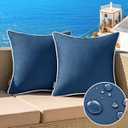 MIULEE Pack of 2 Outdoor Waterproof Pillow Covers Decorative Farmhouse Throw Pillow Covers Square Solid Color Couch Pillow Covers for Patio Tent Bed Sofa Living Room 20x20 Inch Navy Blue