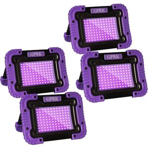 Rechargeable Black Light - Battery-Powered UV Blacklight, Portable,Cordless 395nm Ultraviolet Flood Light for Glow Parties, Night Fishing, UV Paints, Halloween