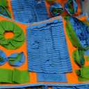 Vivifying Snuffle Mat for Dogs, Interactive Dog Puzzle Toy for Boredom and Mental Stimulation, Enrichment Feeding Game Sniff Mat Helps Slow Eating and Keep Busy (Blue Green Orange)