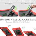 SEYMAC stock Case for Samsung Galaxy Tab S10 Plus/ S9 FE Plus/ S9 Plus 5G Tablet 12.4'' Case with Screen Protector Pencil Holder [360 Rotating Hand Strap] & Stand, Drop-Proof, Red