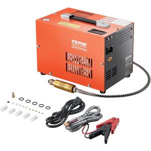VEVOR PCP Air Compressor, 4500PSI/30Mpa Portable PCP Airgun Compressor with Built-in Converter & Fan Cooling System, DC12V/AC120V Manual-Stop Air Rifle, Paintball and Scuba Tank Compressor Pump (Small)
