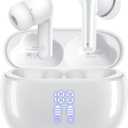 Wireless Earbuds, Bluetooth Ear Buds Headphones with LED Charging Case, Deep Bass Stereo Sound, 40 Hours Playtime, IP7, Lightweight in-Ear Earphones for iPhone Android Sports Workout