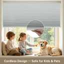 Changshade No Drill No Tools Blackout Cellular Shades,Cordless Blinds for Indoor Windows,Room Darkening Window Shades Honeycomb Blinds for Bedroom,Office,Home,26.5" w x 64" h,White